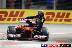 Formula1 senza anima, Webber penalizzato - Webber sulla Ferrari di Alonso