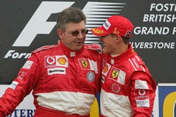 Brawn: addio definitivo alla F1 - Ross Brawn e Michael Schumacher in Ferrari