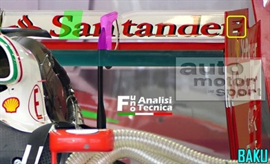 Gp Baku: nuova ala posteriore per la Ferrari - Nuova ala posteriore per la Ferrari