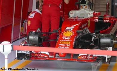 Gp Italia: Ferrari con i cestelli asimmetrici - Gp Italia: Ferrari con i cestelli asimmetrici