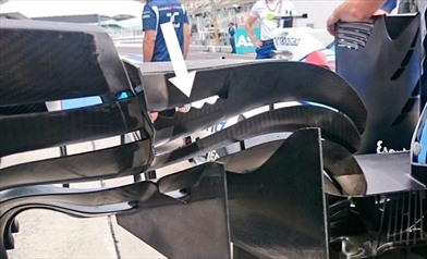 Gp Malesia: l'ala anteriore della Williams ha i denti di sega - Gp Malesia: l'ala anteriore della Williams ha i denti di sega