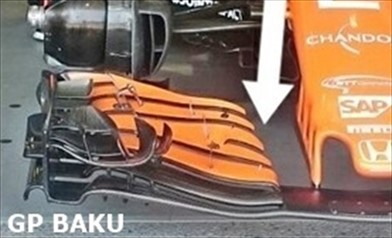 BAKU: McLaren MCL32 con una nuova ala anteriore ed evoluzione Honda - BAKU: McLaren MCL32 con una nuova ala anteriore ed evoluzione Honda