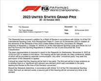 BREAKING: la FIA convoca quattro team, cambia il risultato del GP degli Stati Uniti? - BREAKING: quattro team convocati dalla FIA per rivedere il risultato del GP degli Stati Uniti