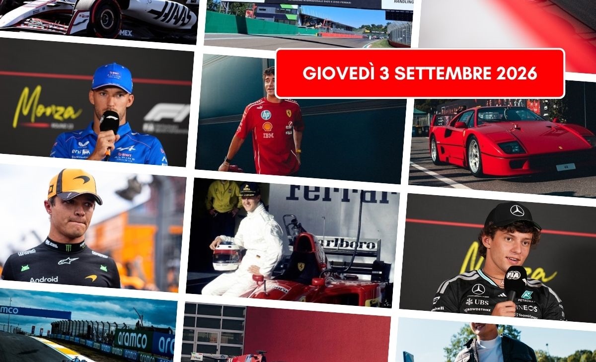 Formula 1, il punto di giovedì 3 settembre 2026: Monza, si comincia!