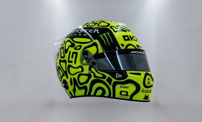 FOTO - Lando Norris presenta il suo casco per la stagione 2024