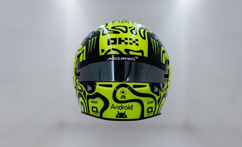 FOTO - Lando Norris presenta il suo casco per la stagione 2024
