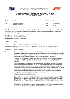 GP Arabia Saudita - Hamilton graziato dalla FIA, la Ferrari scampa dalla penalità: i dettagli - GP Arabia Saudita - Hamilton graziato dalla FIA