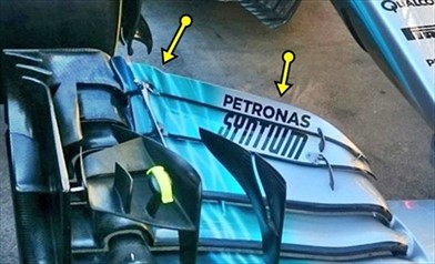GP AUSTRALIA: Mercedes modifica l'ala anteriore e porta una T Wing a 3 elementi - GP AUSTRALIA: Mercedes modifica l'ala anteriore e porta una T Wing a 3 elementi