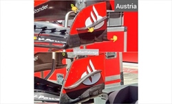 GP Austria - Immagini dal circuito. Nuovo fondo e ala anteriore per Ferrari. Pacchetto aerodinamico per McLaren  - GP Austria - Prime immagini dal circuito, la nuova ala Ferrari