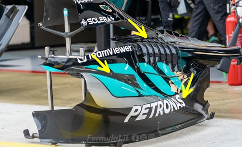 GP Bahrain - Analisi tecnica e immagini dalla pitlane: tutte le novità Mercedes - GP Bahrain - Analisi tecnica e immagini dalla pitlane: prime novità tecniche a Sepang