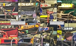 GP Bahrain - Immagini dal circuito. Ferrari, Mercedes e Red Bull, soluzioni aerodinamiche a confronto - GP Bahrain - Prime immagini dal paddock, confronto ali posteriori