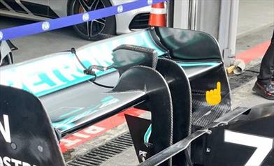 GP BAKU - MERCEDES W10: ala posteriore da basso carico con bordo d'uscita  - GP BAKU - MERCEDES W10: ala posteriore da basso carico con bordo d'uscita 