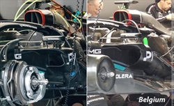 GP Belgio - Immagini dal circuito - Ala posteriore, pance, bocche d'ingresso e fondo, è una Mercedes «C» - GP Belgio - Immagini dal circuito - Nuovo inlet per Mercedes