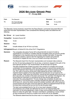 GP Belgio, investigazione Hamilton: la decisione della FIA - GP Belgio, investigazione Hamilton: la decisione della FIA