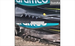 GP Giappone - Immagini dal circuito. Nuovo inlet sulla Red Bull in stile Ferrari. Novità anche per Aston Martin - GP Giappone - Prime immagini dal circuito, confronto ali posteriori. Novità Aston Martin e Red Bull