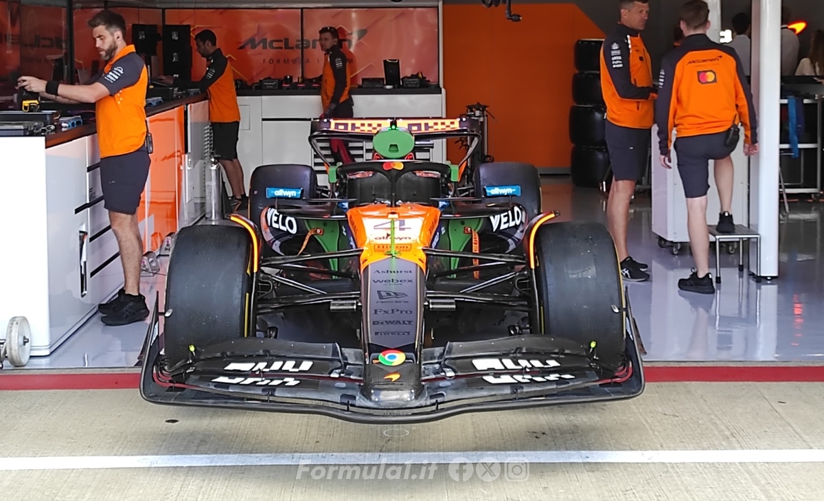GP Gran Bretagna - Prime immagini dal circuito: Ferrari da medio-basso carico, McLaren da bassissimo carico