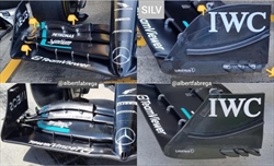 GP Gran Bretagna - Prime immagini dal circuito. Le novità Ferrari, Mercedes ed Alpine - GP Gran Bretagna - Prime immagini dal circuito. La nuova ala Mercedes