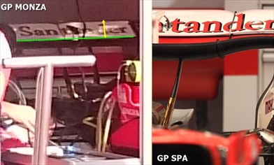 Monza: Ferrari SF70H con un'ala posteriore molto scarica - Gp Monza: Ferrari SF70H con un'ala posteriore molto scarica