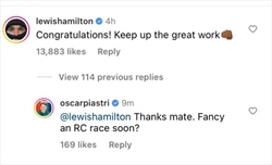 GP Qatar - Hamilton celebra il risultato della McLaren. E Piastri lo sfida - GP Qatar - Hamilton celebra il risultato della McLaren. E Piastri lo sfida
