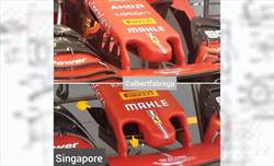 Gp Singapore - Ferrari pacchetto aerodinamico con nuovo musetto e fondo