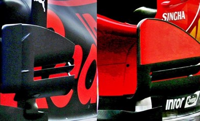 Gp Singapore: la RedBull copia i deflettori della Ferrari SF70H - Gp Singapore: la RedBull copia i deflettori della Ferrari SF70H