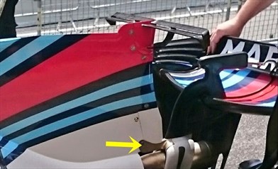 Gp Spagna: Williams con il profilo superiore della pinna curvo - Gp Spagna: Williams con il profilo superiore della pinna curvo