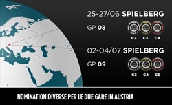Gp Stiria e Gp Austria - Pirelli sceglie mescole diverse per i due eventi