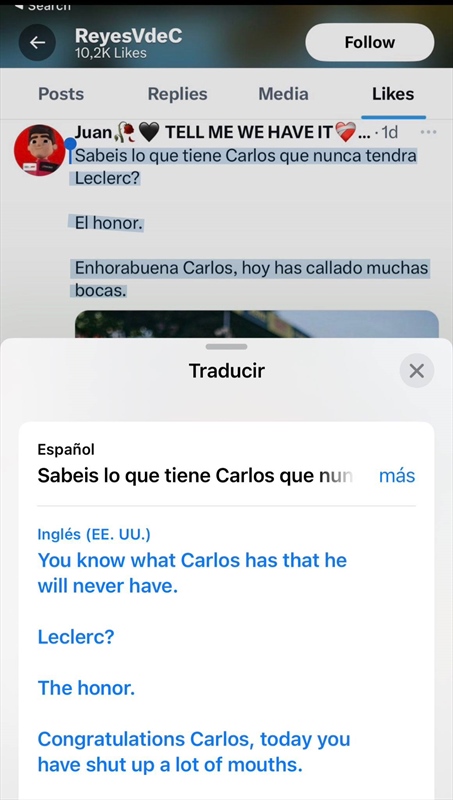 La famiglia Sainz contro Leclerc. Su Twitter scoppia la rivolta per un like sospetto