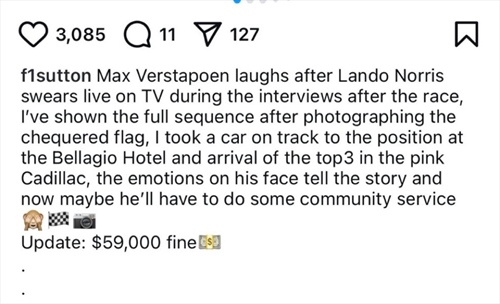 Las Vegas, weekend da dimenticare per Norris. Dopo la squalifica arriva una super multa - Las Vegas, weekend da dimenticare per Norris. Dopo la squalifica arriva una super multa