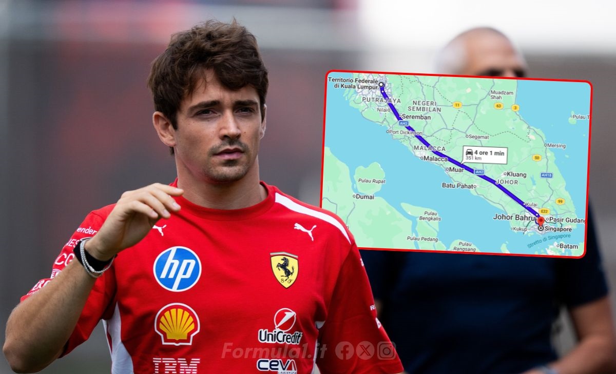 Leclerc, disavventura verso Singapore: l’aereo torna indietro, poi il piano B