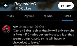 Mercato piloti: un like della madre di Sainz mette in dubbio il futuro del figlio? - Mercato piloti: un like della madre di Sainz mette in dubbio il futuro del figlio?