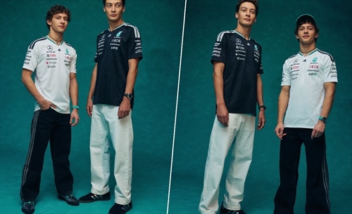 Mercedes, Antonelli e Russell sfoggiano il nuovo merchandising 
