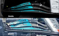 Mercedes porta una nuova ala anteriore a Miami