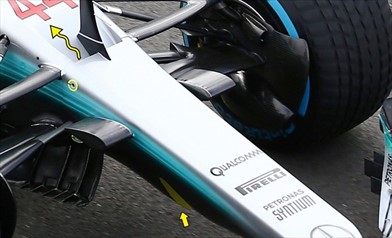 MERCEDES W08: il sistema S-Duct non ha più i fori nel vanity panel per espellere l'aria, ma... - MERCEDES W08: il sistema S-Duct non ha piÃ¹ i fori nel vanity panel per espellere l'aria, ma...