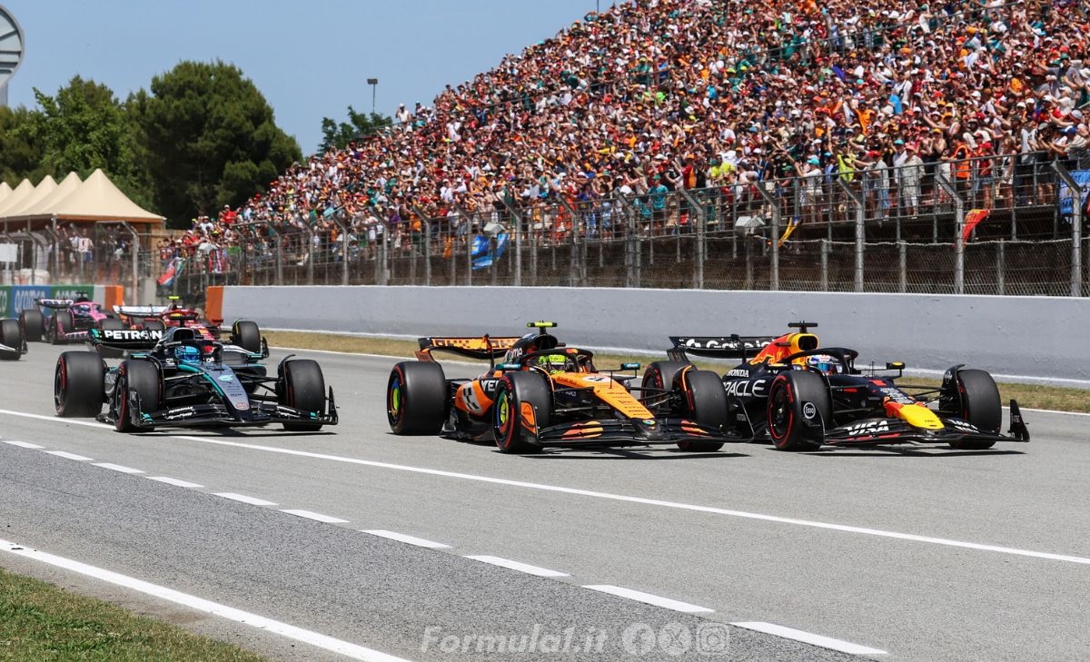 Norris, Verstappen, Russell