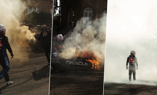 Red Bull a fuoco durante lo showrun a San Francisco  - Red Bull a fuoco durante lo showrun a San Francisco 