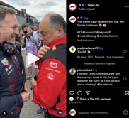 Red Bull contro Ferrari, la battaglia degli adesivi continua. Horner «colpisce» alle spalle - Red Bull contro Ferrari, la battaglia degli adesivi continua. Horner ne attacca uno speciale