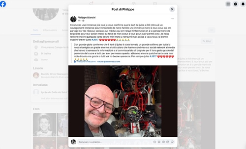 Ritrovato uno dei kart di Jules Bianchi: l’annuncio di papà Philippe - Ritrovato uno dei kart di Jules Bianchi: l’annuncio di papà Philippe