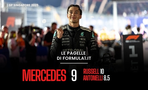 Russell domina a Singapore, McLaren iridata. Ferrari è buio pesto: le pagelle del GP  - Russell domina a Singapore, McLaren iridata. Ferrari è buio pesto: le pagelle del GP 