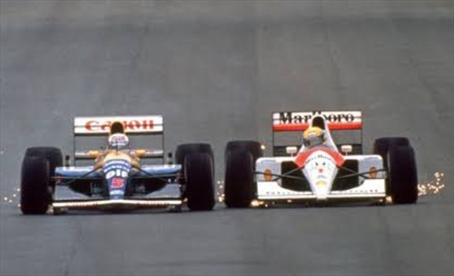 Senna contro Mansell, una battaglia piena di scintille: Spagna 1991