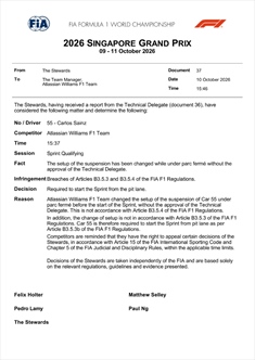 Sprint Singapore, cambia la griglia: Sainz partirà dalla pit lane - Sprint Singapore, cambia la griglia: Sainz partirà dalla pit lane