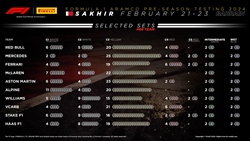 Test Bahrain 2024 - Pirelli, gli pneumatici scelti dai team per i tre giorni - Test Bahrain 2024 - Pirelli, svelati gli pneumatici scelti dai team per i tre giorni