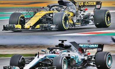 TEST BARCELLONA: la RENAULT soffia con gli scarichi sul dorso dell'ala posteriore - TEST BARCELLONA 1: la RENAULT soffia con gli scarichi sul dorso dell'ala posteriore