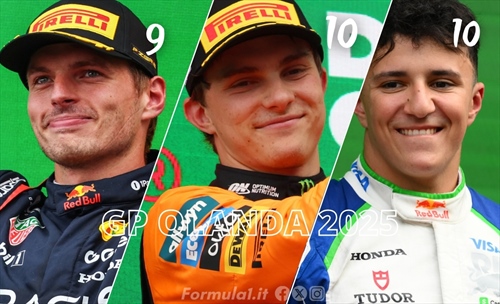 Tutto storto per la Ferrari, Piastri allunga in Olanda. Hadjar top: le pagelle del GP
