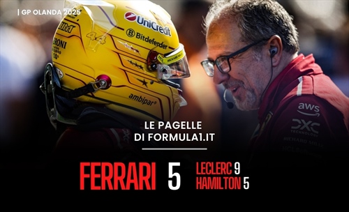 Tutto storto per la Ferrari, Piastri allunga in Olanda. Hadjar top: le pagelle del GP - Tutto storto per la Ferrari, Piastri allunga in Olanda. Hadjar top: le pagelle del GP