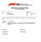 UFFICIALE - Ancora una penalità sulla griglia di partenza in Qatar, questa volta per Sergio Perez - UFFICIALE - Ancora una penalità sulla griglia di partenza in Qatar, questa volta per Checo