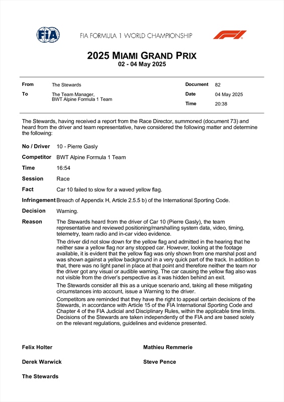 UFFICIALE: Dal contatto Hamilton-Sainz a Russell. Tutte le decisioni della FIA a Miami