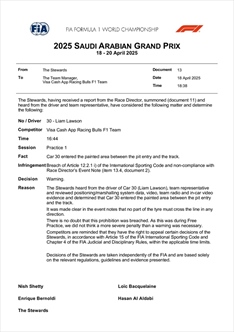 UFFICIALE - Doppia infrazione a Jeddah: le decisioni della FIA - UFFICIALE - Doppia infrazione a Jeddah: le decisioni della FIA