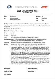 UFFICIALE - FIA protagonista a Miami: provvedimento severo per un pilota - UFFICIALE - FIA protagonista a Miami: provvedimento severo per un pilota