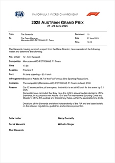 UFFICIALE - Hamilton ed Antonelli puniti dalla FIA al GP d'Austria: i motivi - UFFICIALE - Hamilton ed Antonelli sanzionati al GP d'Austria: i motivi